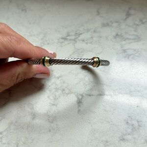 Emerald, gold and silver David Yurman bracelet